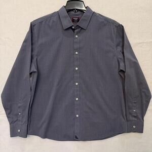 Untuckit Orville Mens XL Wrinkle Free Cotton Blue Button Down Long Sleeve Shirt